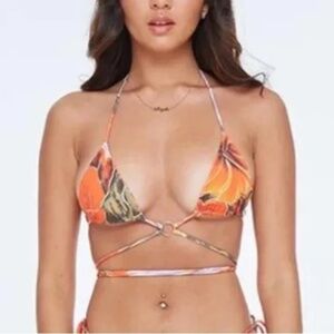 Indah Orange Floral Bikini